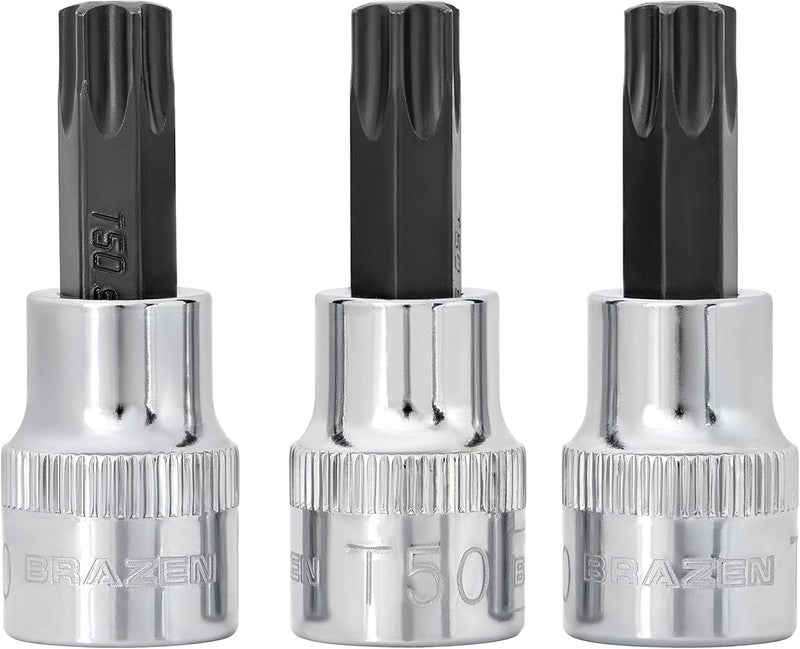 T50 Torx/Star Drive Socket Three Pack (3/8" Drive, Short)
